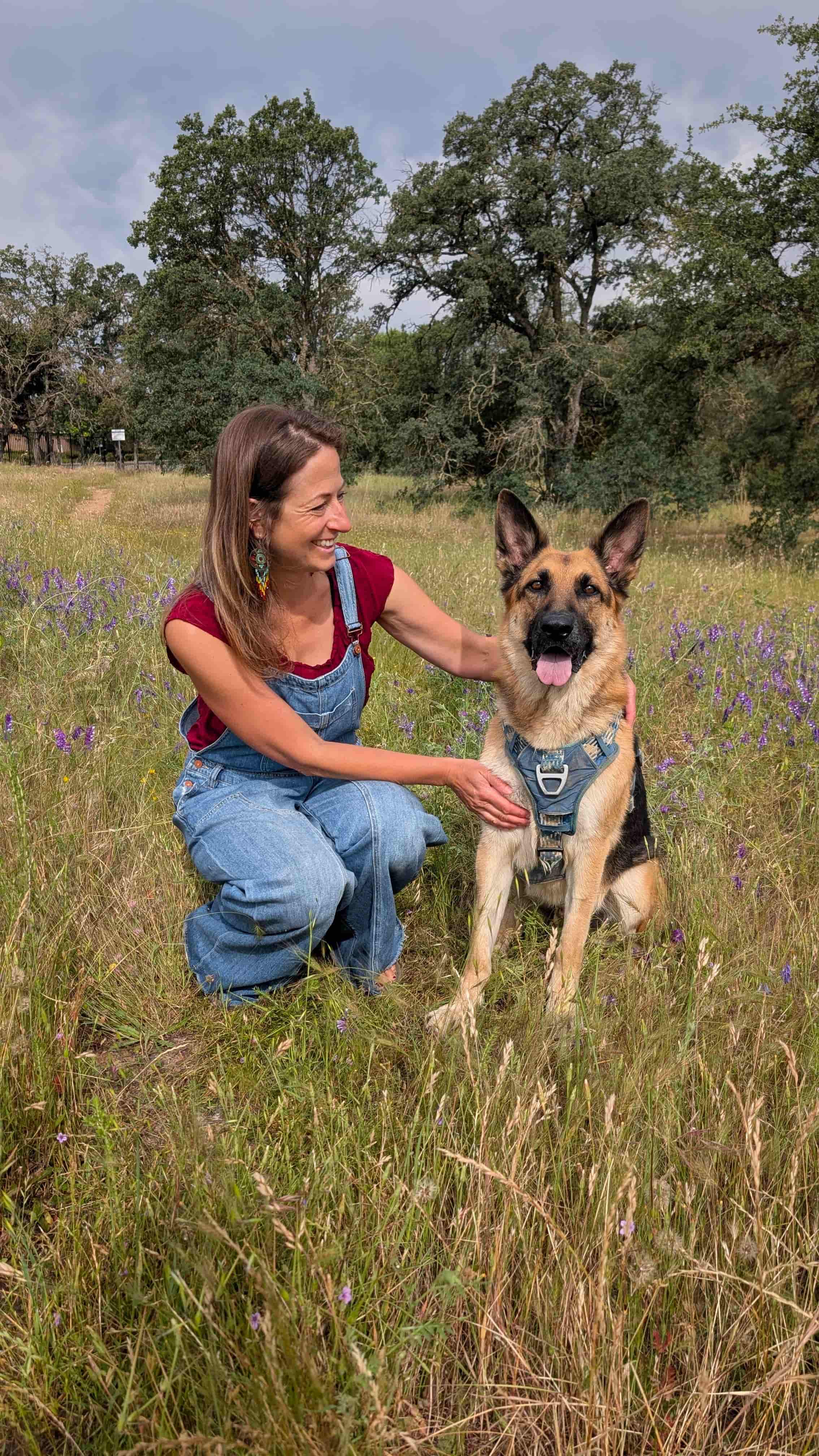 Corinne with her dog Sampson